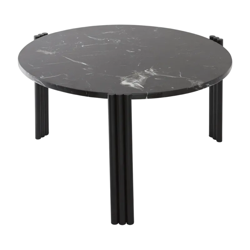 Table basse en acier et marbre noir 35 x 60 cm Tribus - AYTM