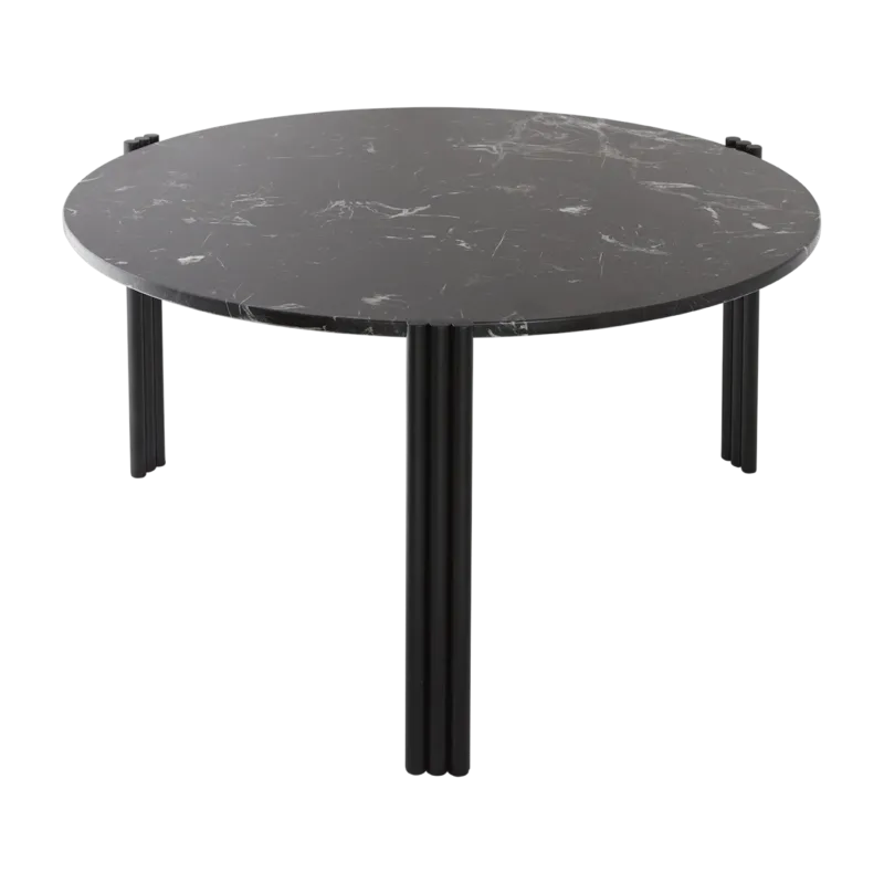 Table basse en acier et marbre noir 45 x 80 cm Tribus - AYTM