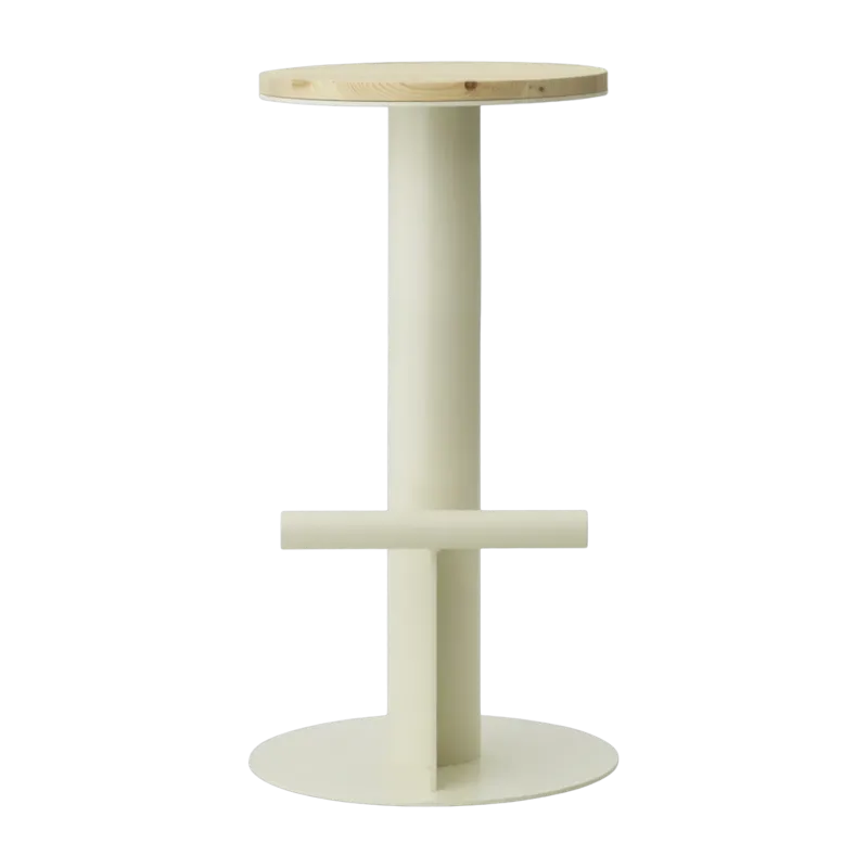 Tabouret de bar en bois de pin et acier beige 75 x 40 cm Pole - Normann Copenhagen