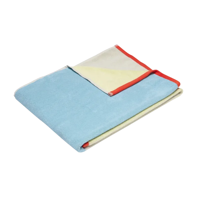 Block Towel Large Light Blue/Multicolour - Hübsch