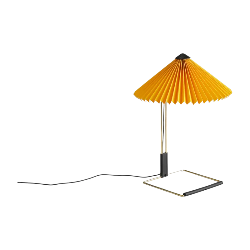 Petite lampe de table jaune et laiton Matin - HAY