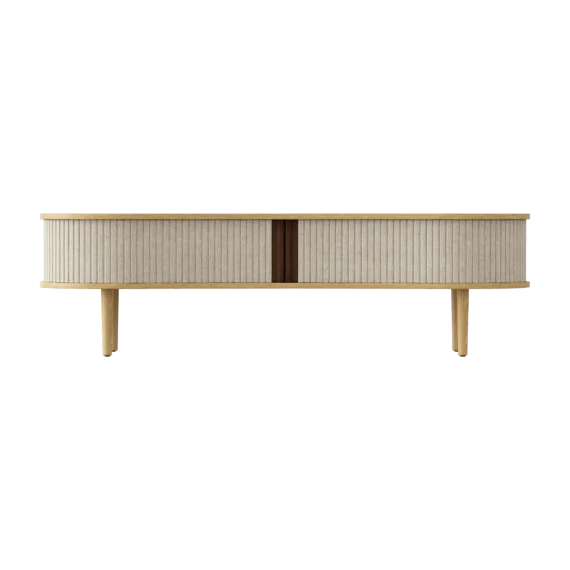 Meuble télévision en chêne naturel blanc 40 x 140 cm Audacious - UMAGE
