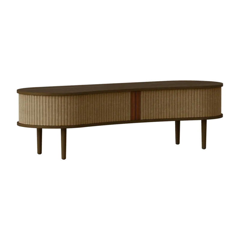 Meuble télévision en chêne foncé beige 40 x 140 cm Audacious - UMAGE