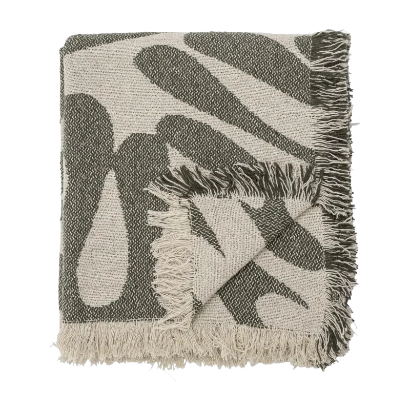 Plaid en coton recyclé vert 160 x 130 cm Alk - Bloomingville
