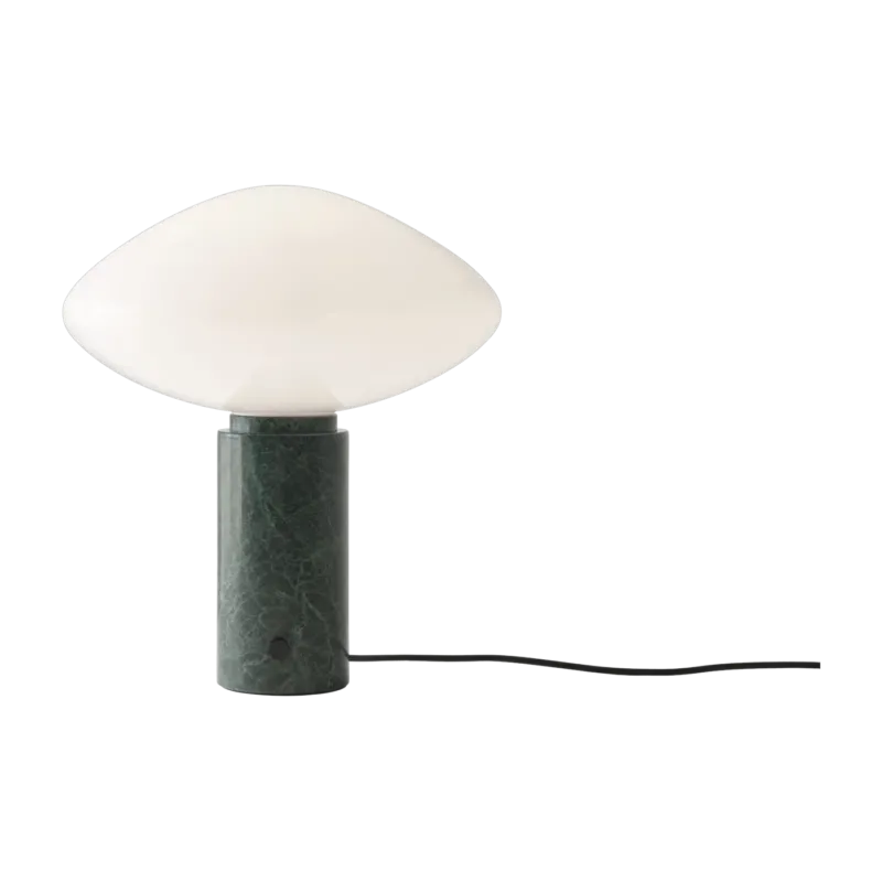 Lampe de table en verre soufflé et marbre vert Mist AP17 - &tradition