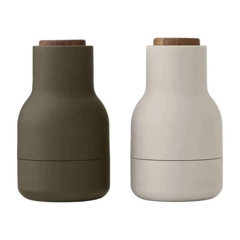 2 Moulins à sel et à poivre en céramique vert et beige Bottle Grinder - Audo