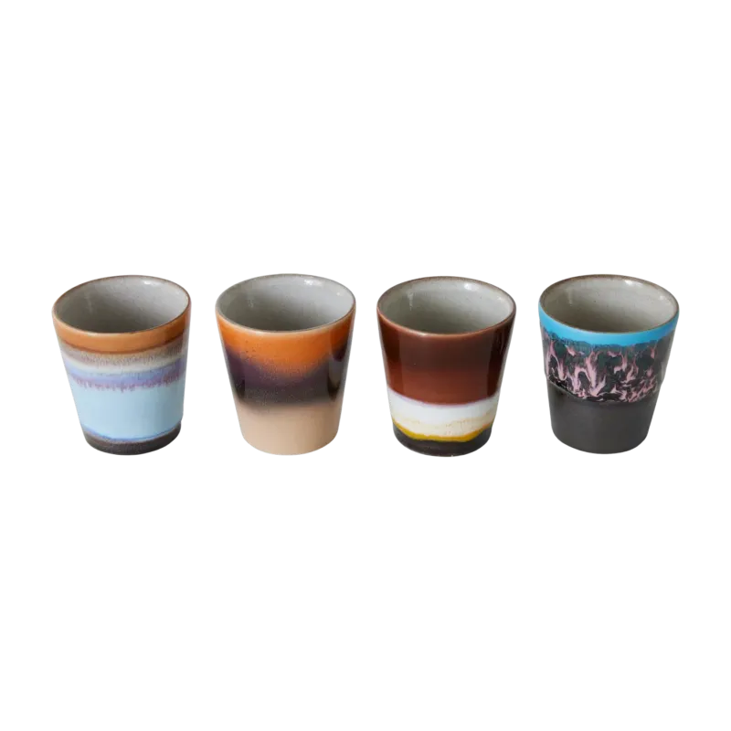4 Tasses à ristretto en céramique Solaire Vaisselle 70's - HKliving