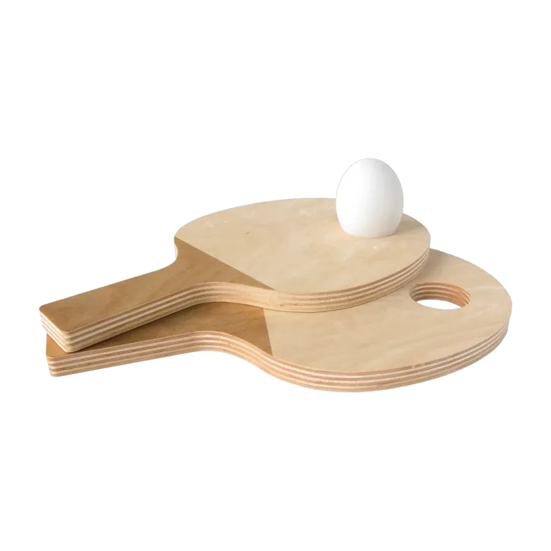 Coquetier en bois raquette de Ping Pong - Pied de poule