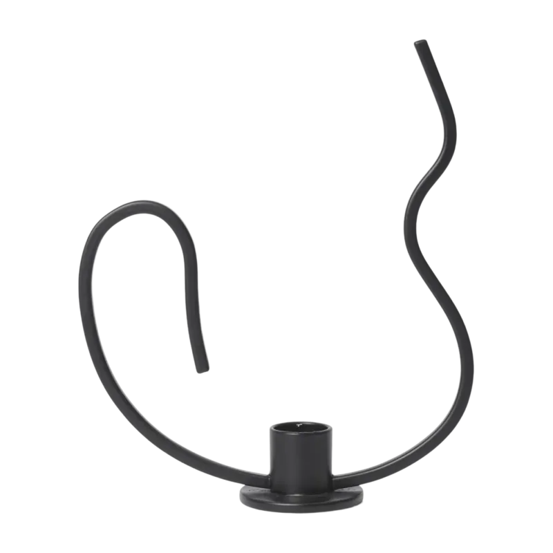 Bougeoir bas en fer noir Valse - Ferm Living