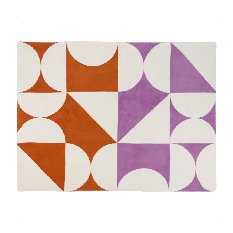 Plaid en coton terracotta et lilas 150 x 200 cm Tul - noo.ma