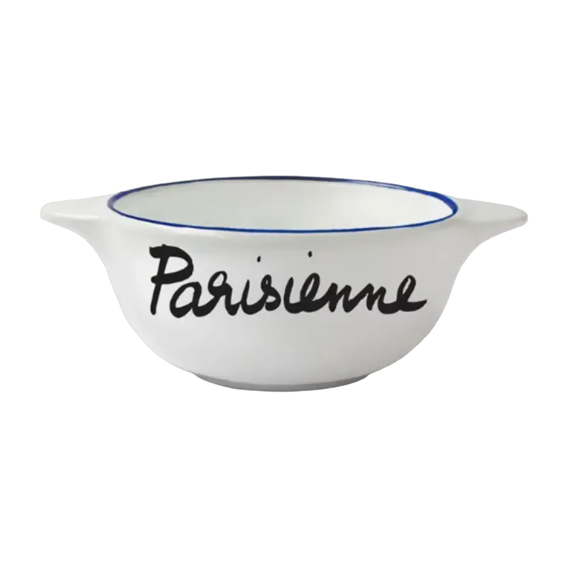 Bol breton en faïence blanche Parisienne - Pied de poule