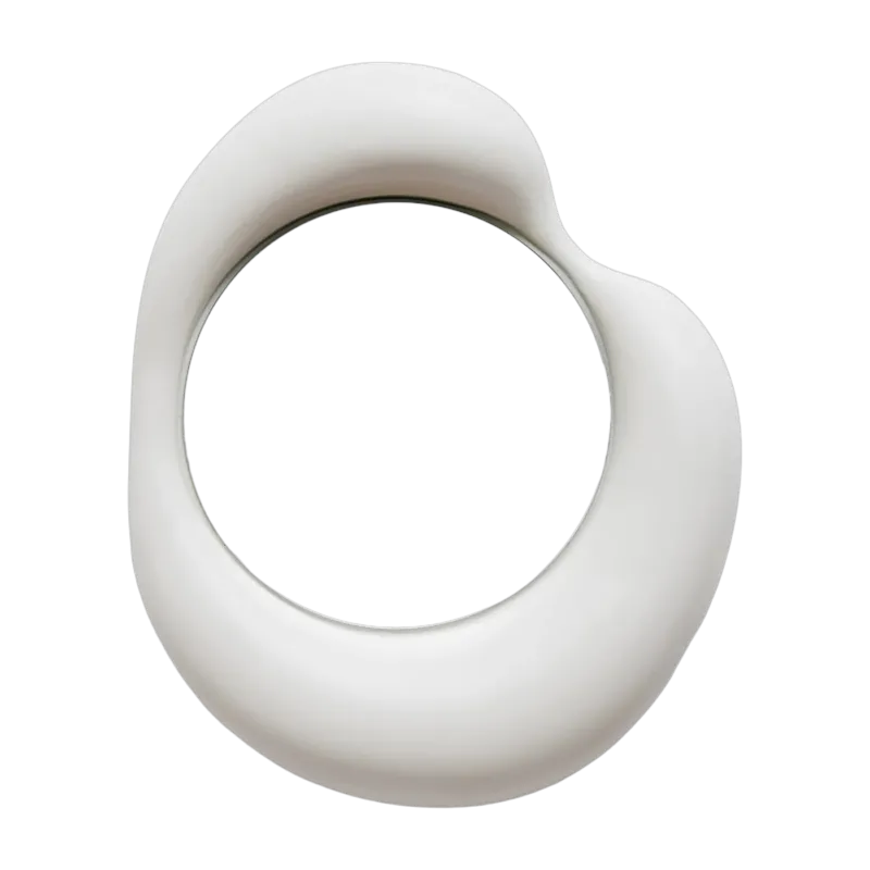 Petit miroir design en céramique blanc Ingres Auguste - Moustache