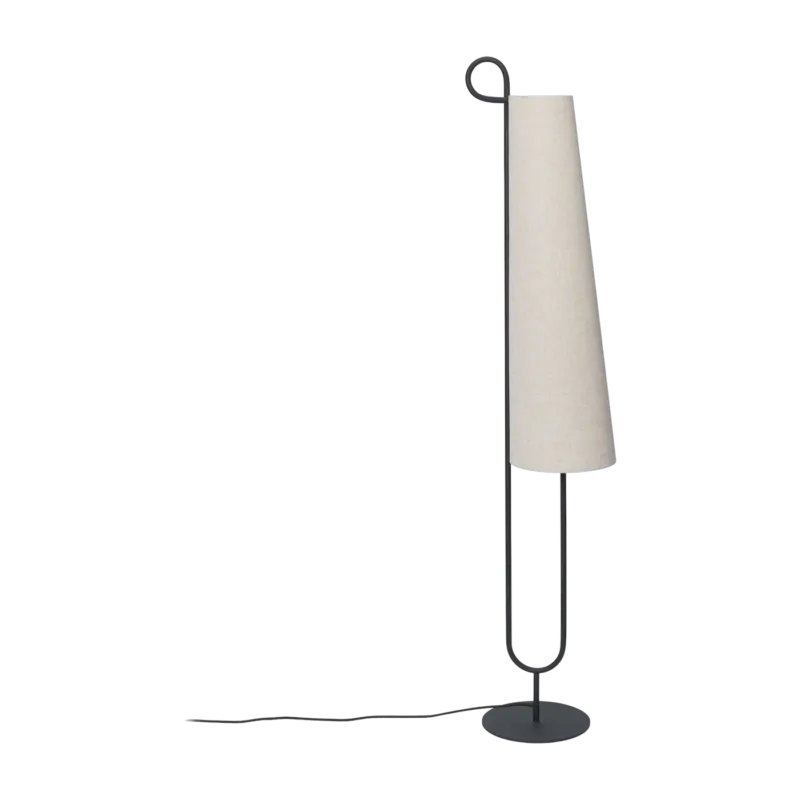 Lampadaire en tissu naturel et fer noir 150 cm Ancora - Ferm Living