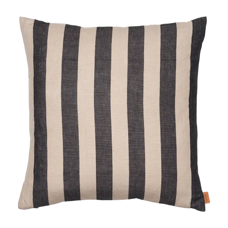 Grande housse de coussin coton et lin noir et sable - Ferm living
