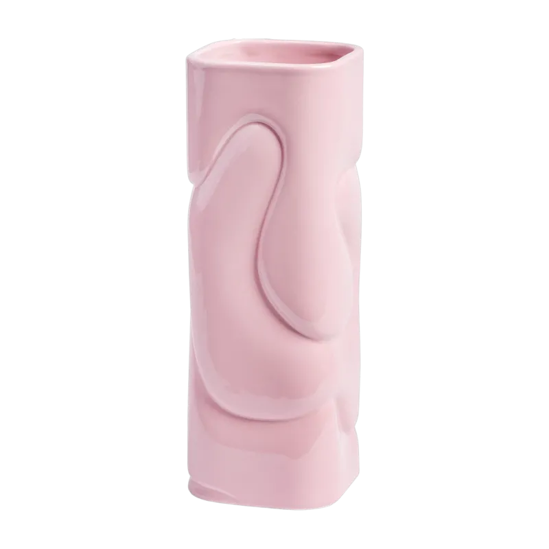 Vase en dolomite rose 10 x 28,5 cm Puffy - &Klevering
