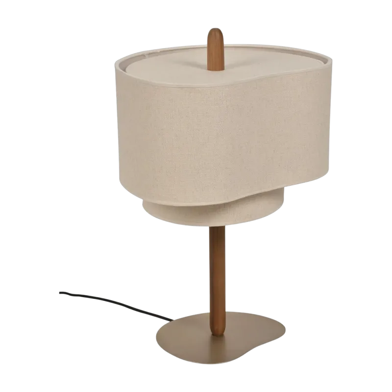 Lampe en métal et en tissu crème 60 cm Pebble - Market set