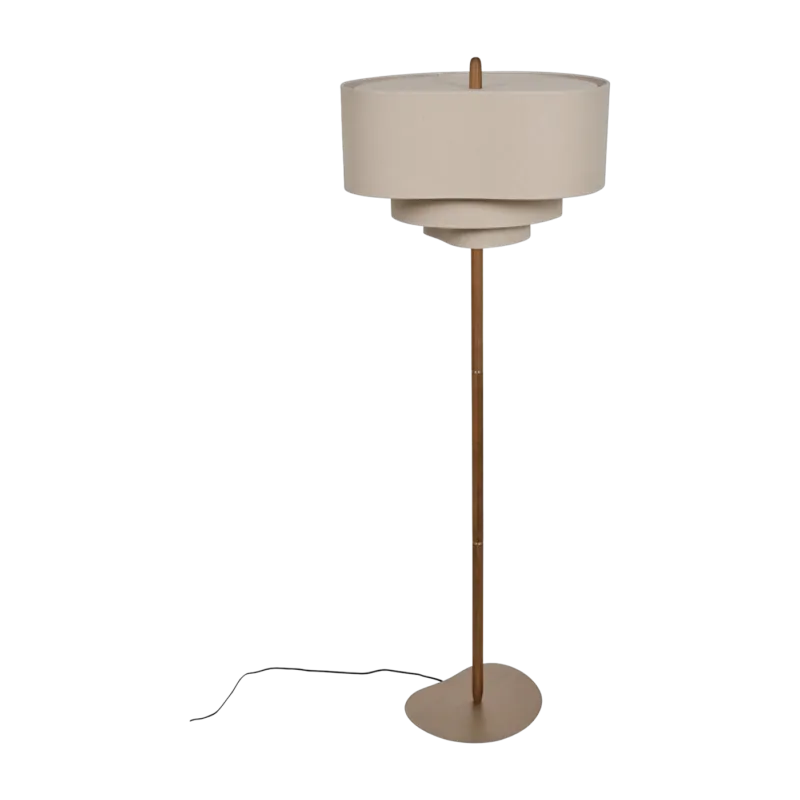 Lampadaire en en métal et en tissu crème 174 cm Pebble - Market set
