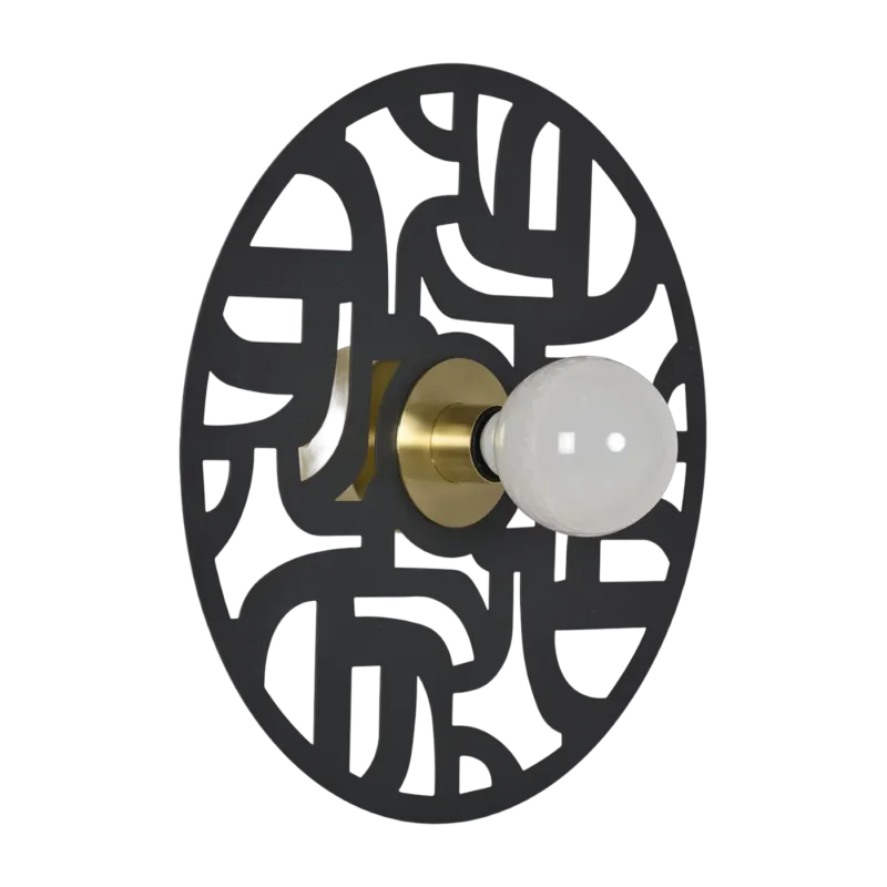 Applique en métal noir 40 cm Labyrinthe - Market set