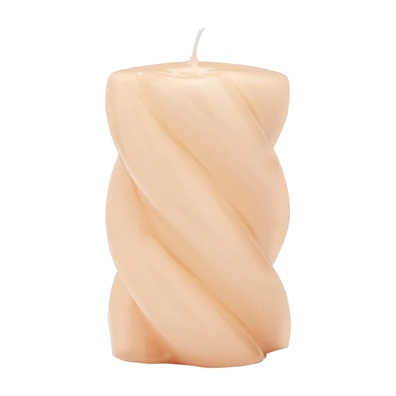 Bougie en paraffine nude 5 x 9 cm Blunt Twisted - Anna + Nina