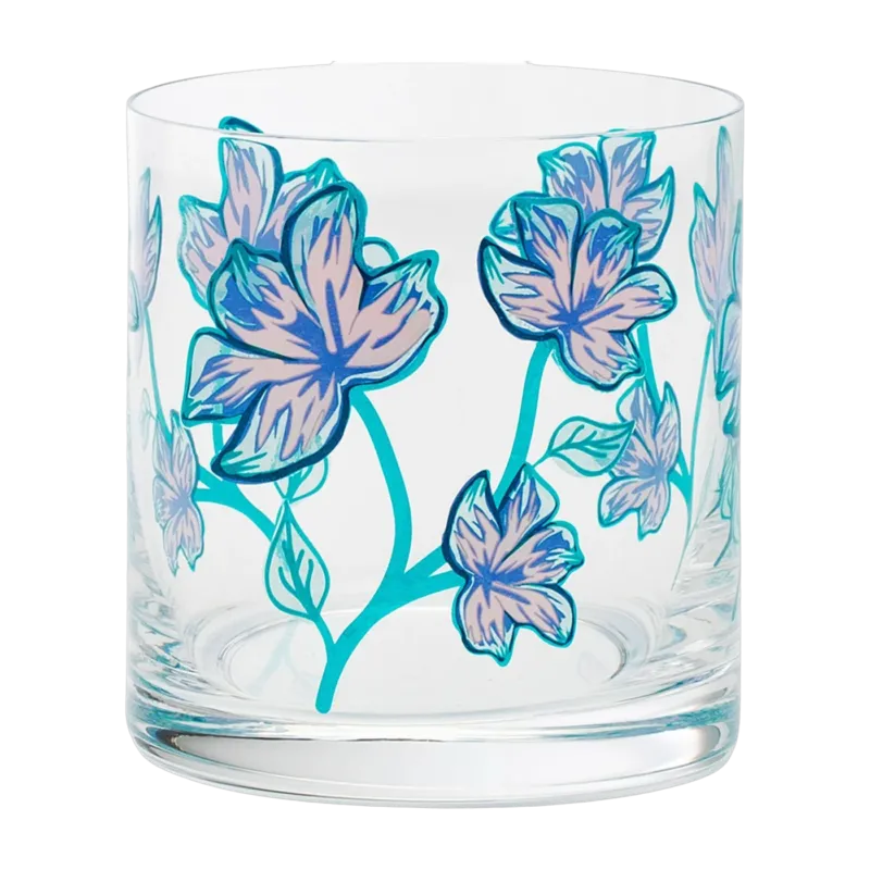 Verre à eau transparent avec dessins 9,7 x 8,5 cm Botanical Sea Garden - Anna + Nina