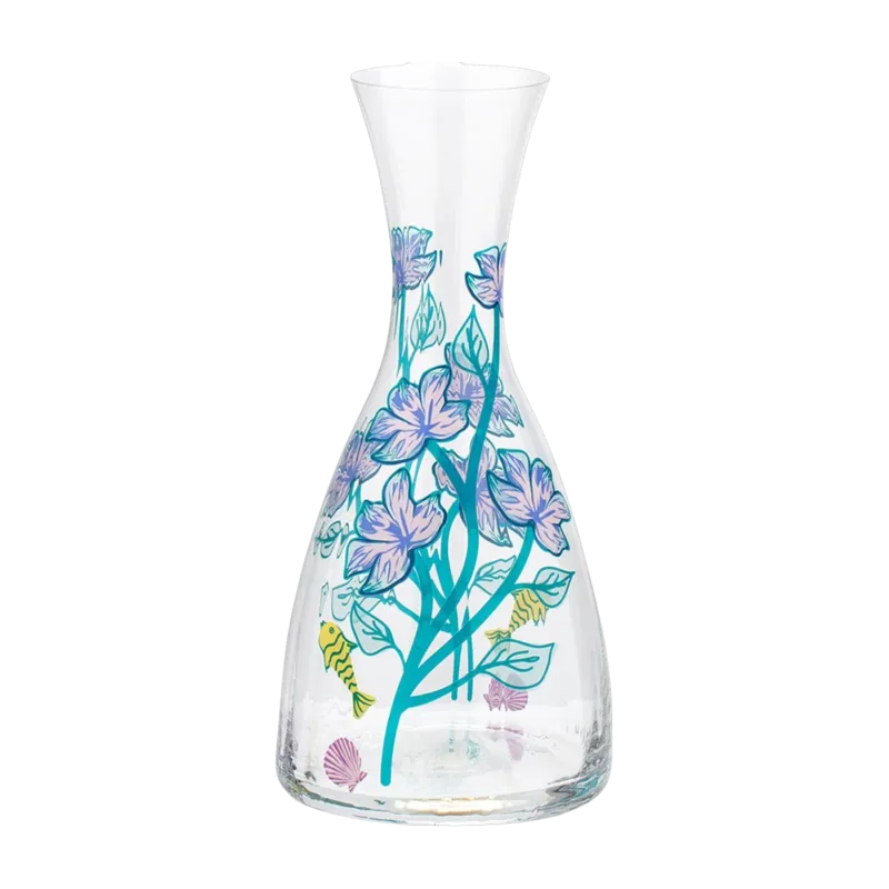 Carafe en verre avec dessins 13 x 27 cm Botanical Sea Garden - Anna + Nina
