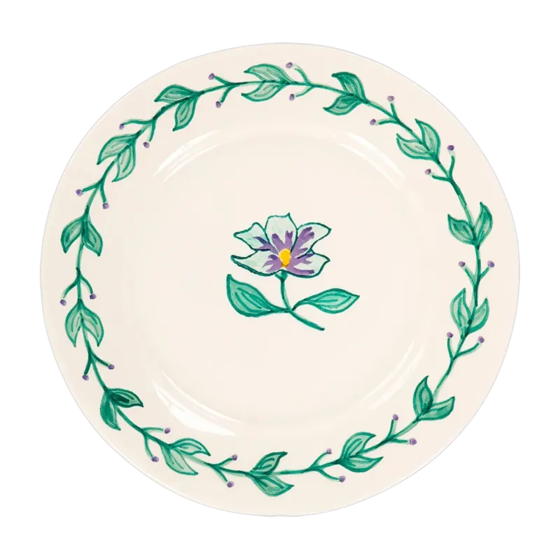 Assiette plate pour petit déjeuner bleu 22 cm Hibiscus - Anna + Nina
