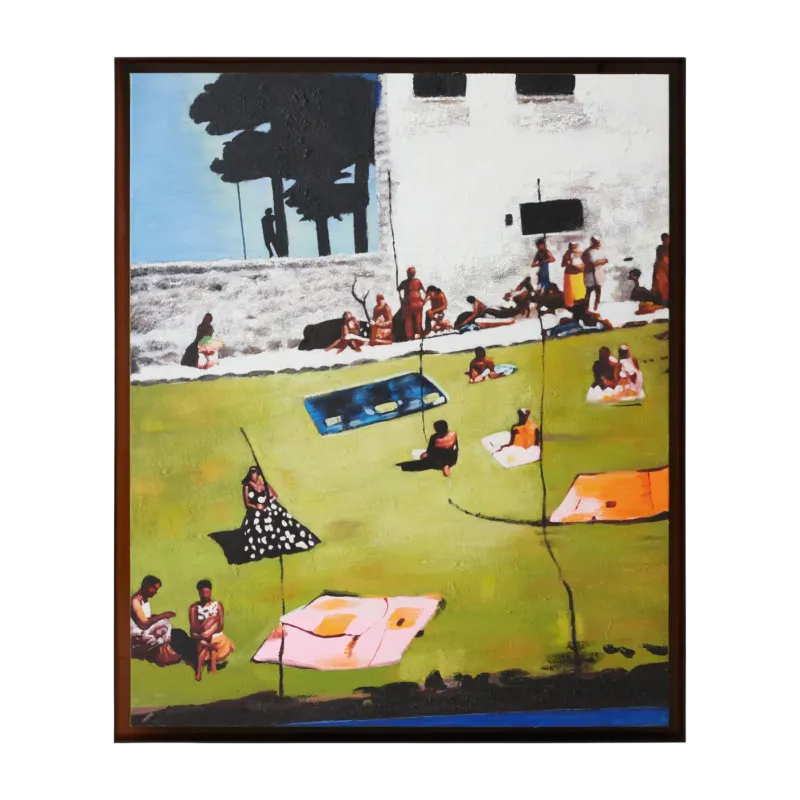 Œuvre d'art encadrée acrylique peinte à la main 127 x 152 cm Endless Summer - HKliving