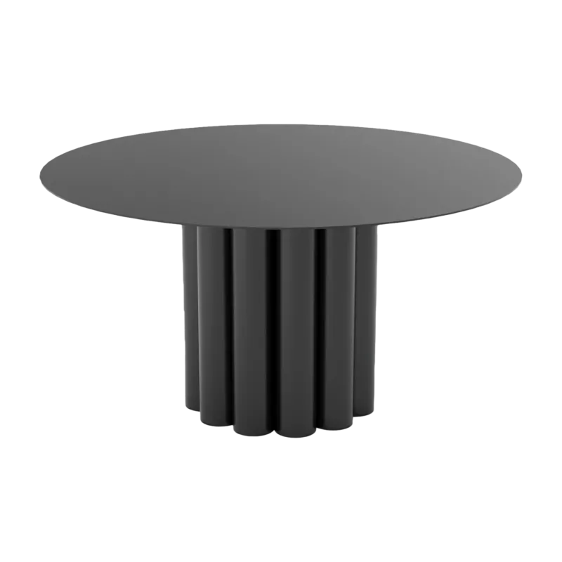 Table basse ronde en acier noir 80 x 42 cm Octave - Resistub