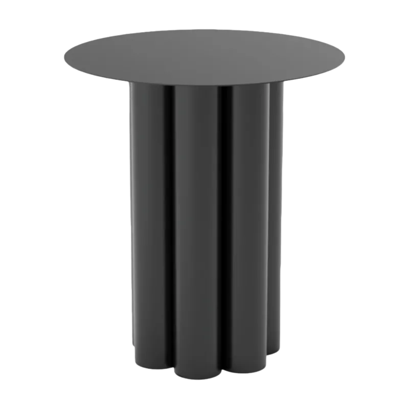 Table d'appoint ronde en acier noir 40 x 49 cm Octave - Resistub