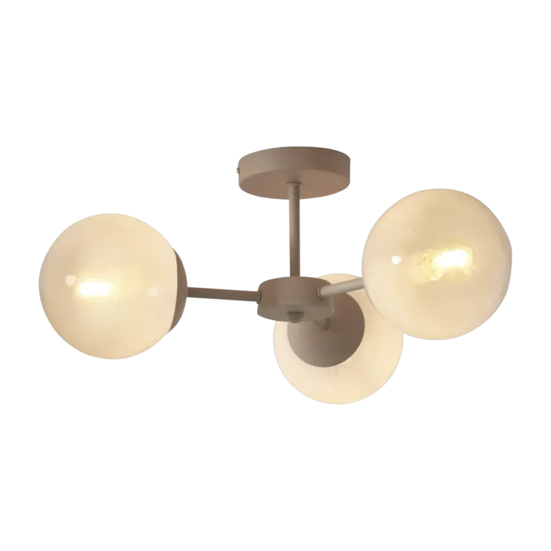 Plafonnier 3 bras en verre milk white 54cm Aspen - It's about Romi