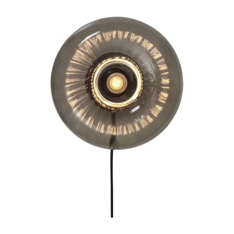 Applique ronde en verre anthracite 27cm Bruxelles - It's about Romi