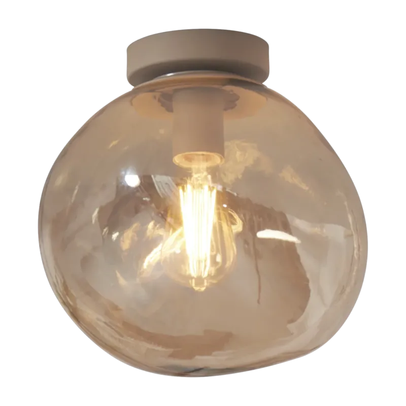 Plafonnier en fer et verre ambre rocher 26cm Helsinki - It's about Romi
