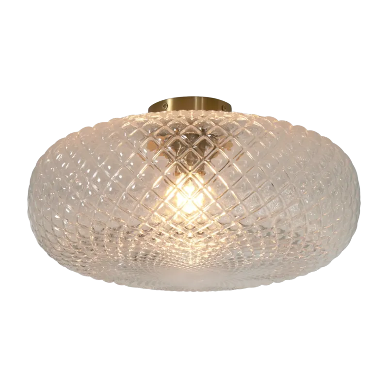 Plafonnier en verre or clair 44cm Venise - It's about Romi