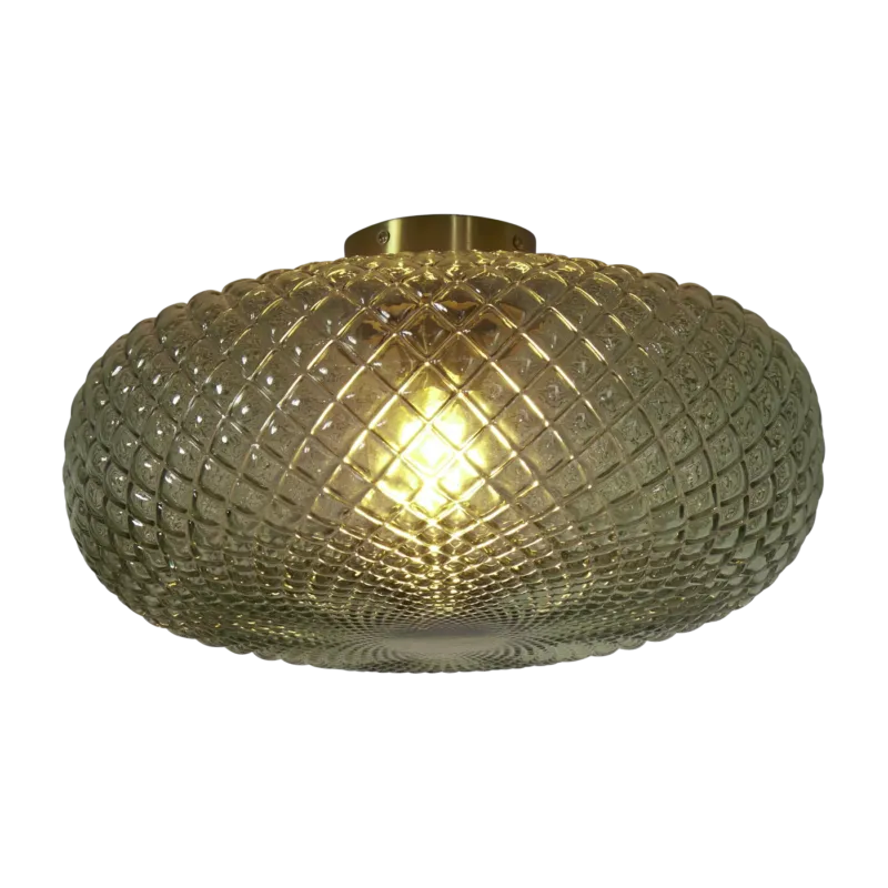 Plafonnier en verre or vert 44cm Venise - It's about Romi