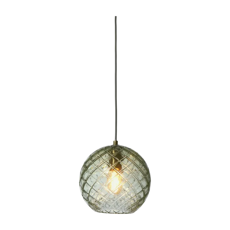 Suspension globe en verre vert 22cm Venise - It's about Romi