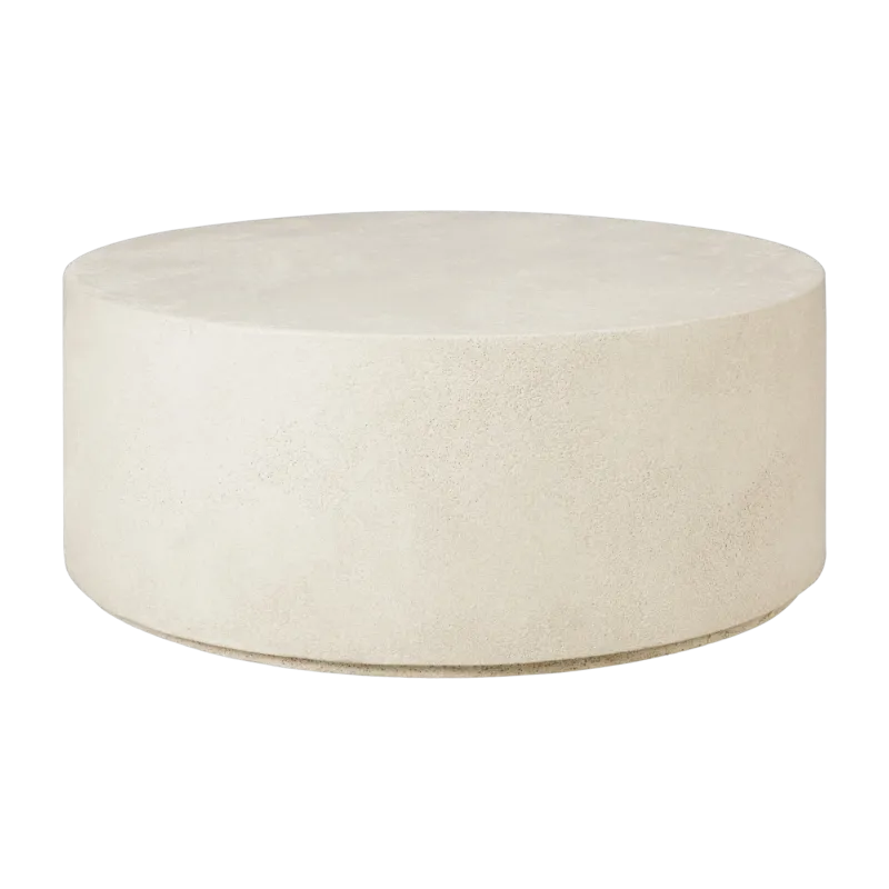 Table basse ronde organique 80 x 32 cm off-white en microciment Elements - Ethnicraft Accessories