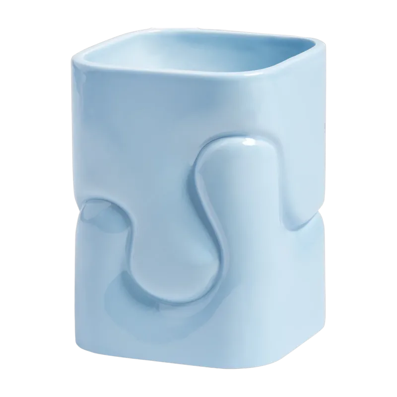 Vase en dolomite bleu clair 12 x 16 cm Puffy - &Klevering