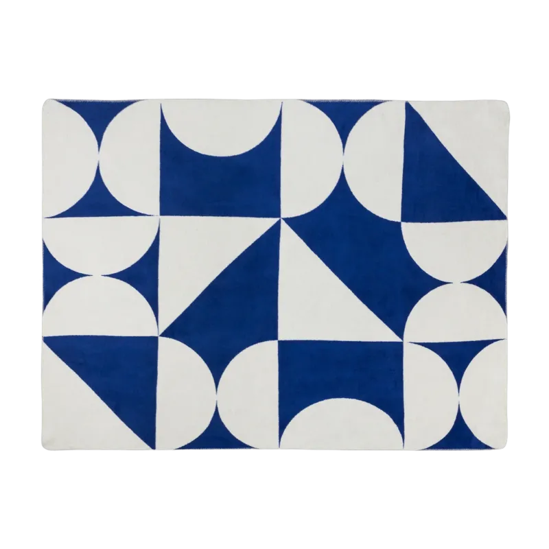 Plaid en coton myrtille douce et beige crémeux 150 x 200 cm Tul - noo.ma