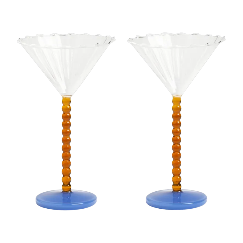 2 Coupes à champagne ambre 17 cm Perle - &Klevering