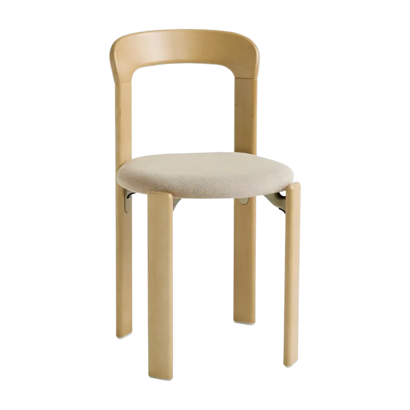 Chaise en bois de hêtre dorée revêtement assise Rey - HAY