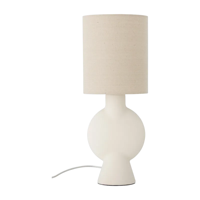 Lampe de table en céramique et lin crème - Bloomingville