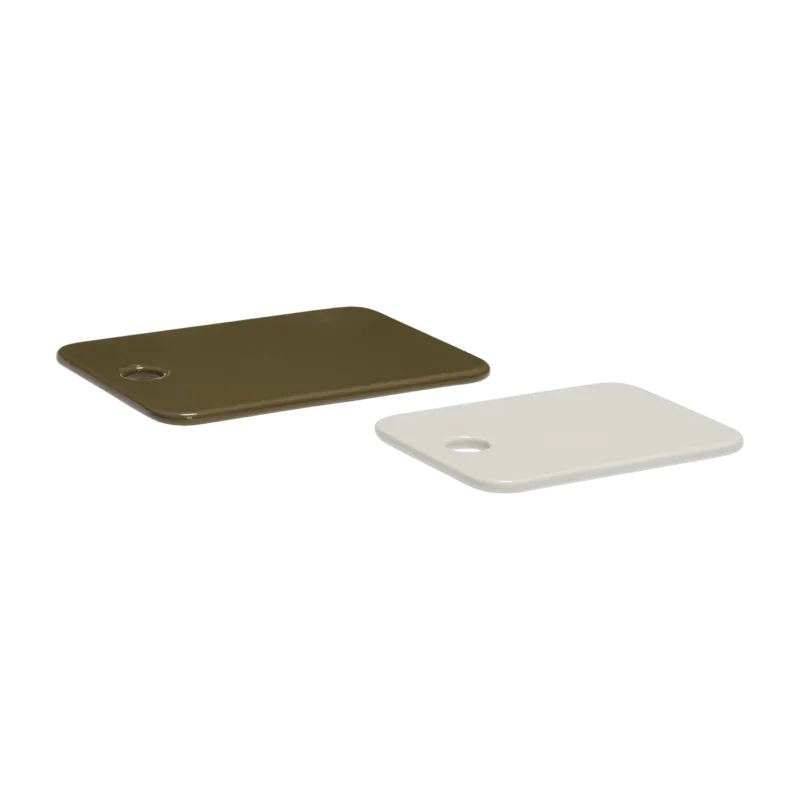 Planches en céramique Amare Sand/Olive (lot de 2) - Hübsch