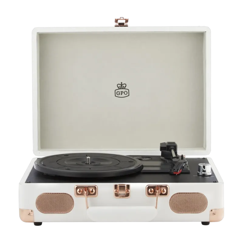 Platine vinyle rétro blanc et rose gold Soho - GPO Retro