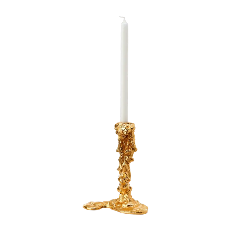 Bougeoir doré 25 cm Drip - Pols Potten