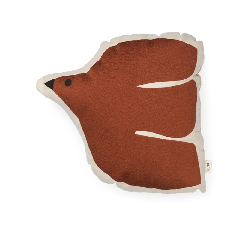 Coussin oiseau en coton rouge 32,5x48cm Swif - Ferm living