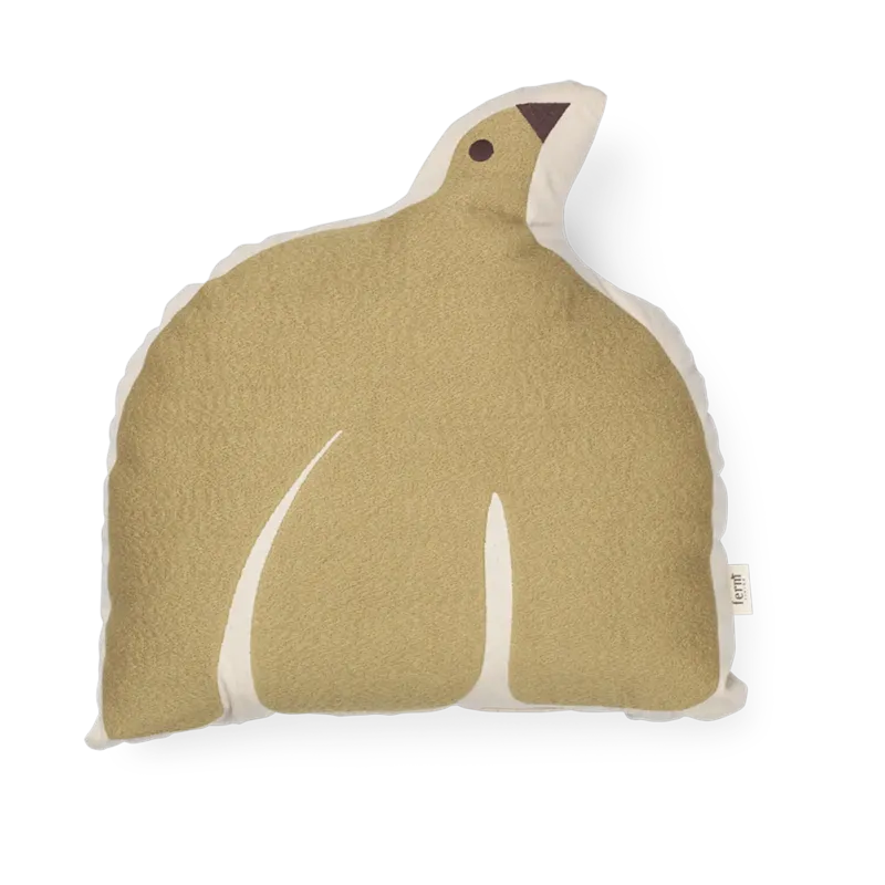 Coussin oiseau en coton beige 32,5x48cm Swif - Ferm living