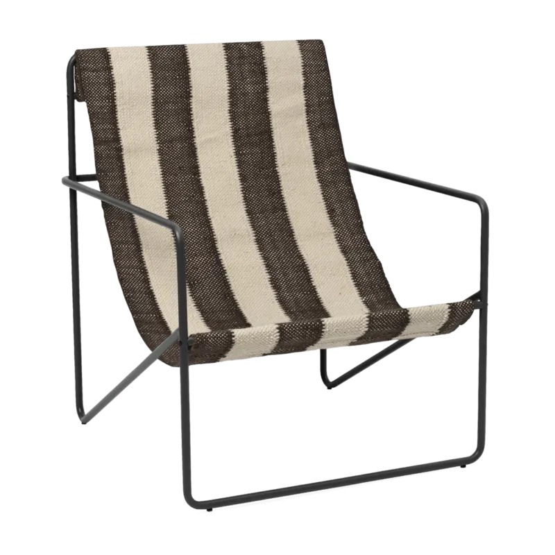 Chaise d'extérieur en métal noir et chocolat Desert - Ferm living