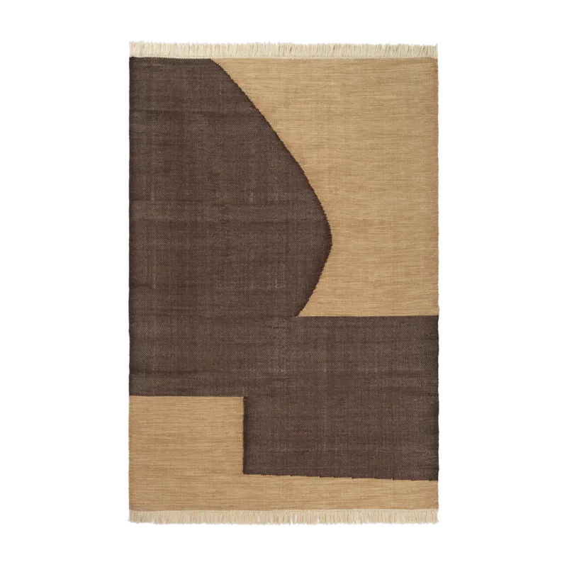 Tapis rectangulaire en fil recyclé chocolat 140x200cm Forene - Ferm living