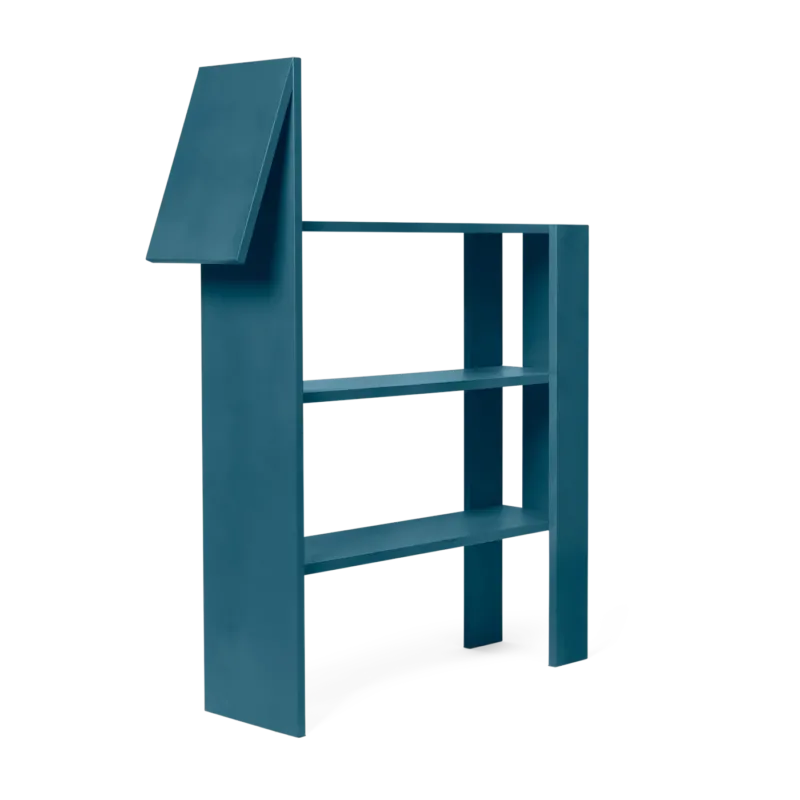 Bibliothèque en mdf bleu foncé Horse - Ferm living