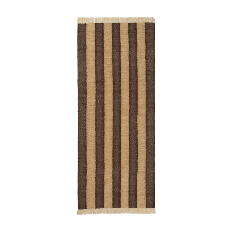 Tapis rectangulaire en fils recyclés marron 80x200cm Ives - Ferm living